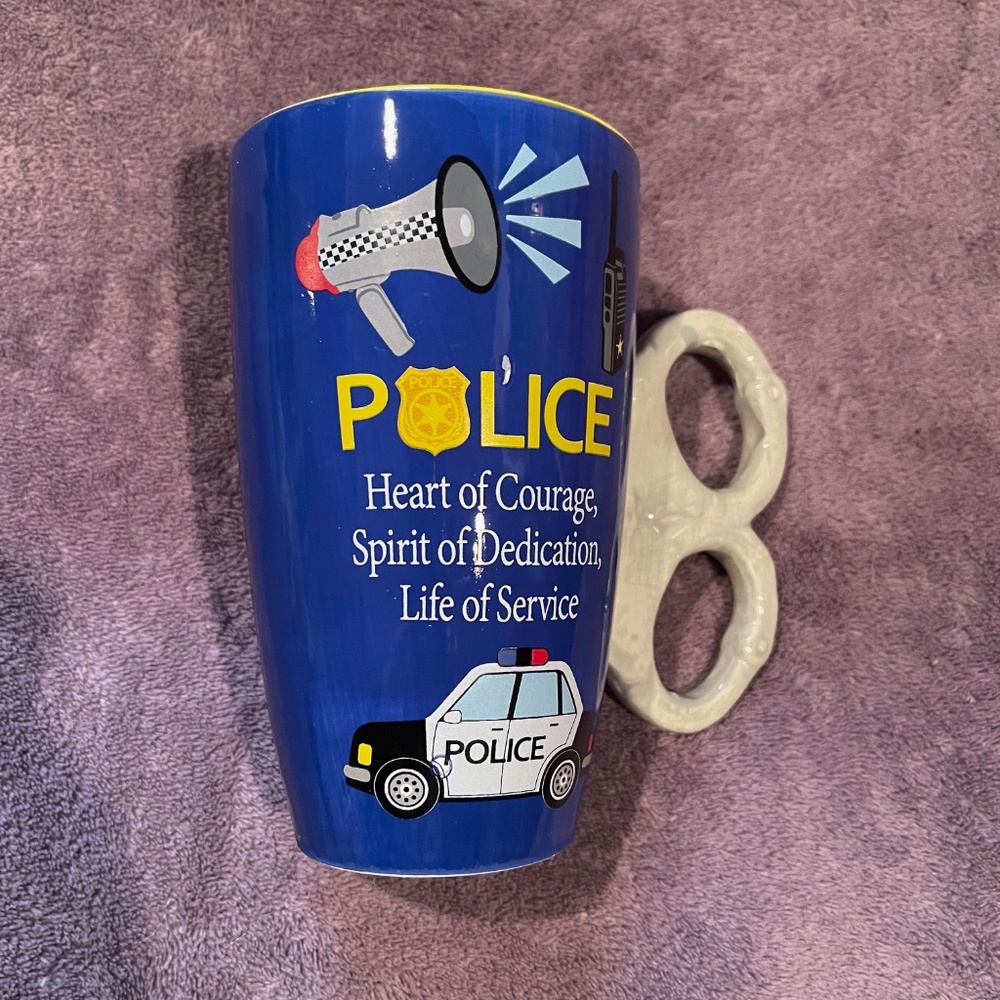 POLICE novelty mug - "Heart of Courage, Spirit of Dedication, Life of Service",